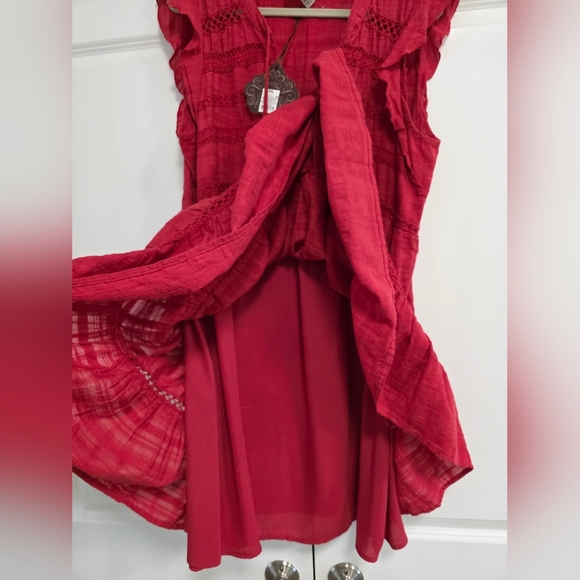 Knox Rose Red Tiered Tassel V-Neck Women's Mini Dress BNWT Size XXL - Picture 5 of 7